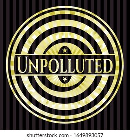 Unpolluted shiny badge. Vector Illustration. Detailed.