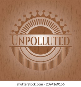 Unpolluted wood emblem. Vector Illustration. 