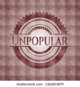 Unpopular red badge with geometric pattern. Seamless.