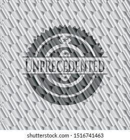 Unprecedented silver emblem. Scales pattern. Vector Illustration. Detailed.