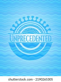 Unprecedented water representation emblem background. Vector Illustration. Detailed. 