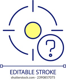 Unpredictability RGB color icon. Uncertainty. Loss of objective and goal. Confusion. Decision making trouble. Isolated vector illustration. Simple filled line drawing. Editable stroke