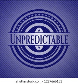 Unpredictable emblem with jean high quality background