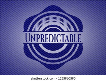 Unpredictable emblem with jean high quality background