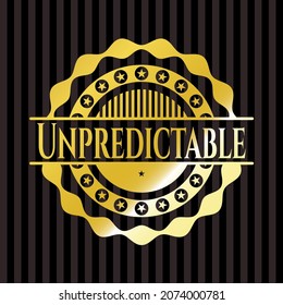 Unpredictable shiny badge. Vector Illustration. Detailed. 