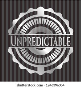 Unpredictable silvery badge or emblem
