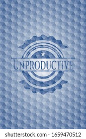 Unproduktives blaues Emblem mit geometrischem Muster. Vektorillustration Illustration. Detaillierte Angaben.