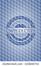 Unproductive blue hexagon badge.