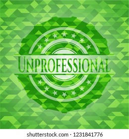 Unprofessional realistic green mosaic emblem