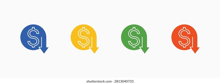 Unprofitable Icon Set Color Multiple Style Collection Illustration