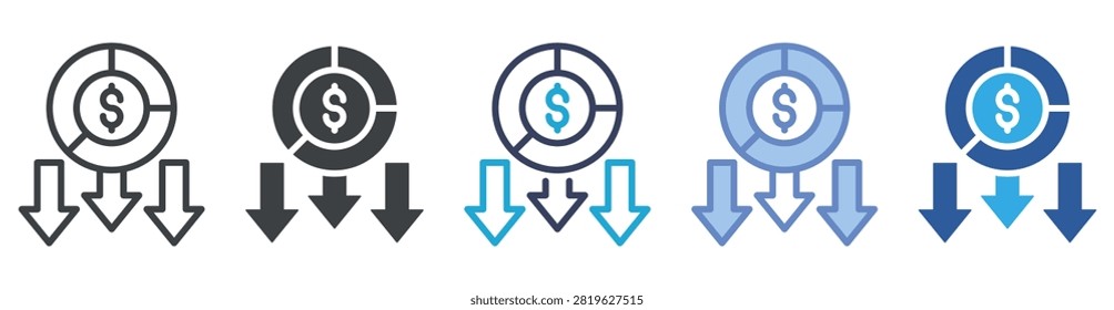 Unprofitable icon set multiple style collection