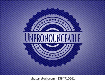 Unpronounceable with denim texture. Vector Illustration. Detailed.