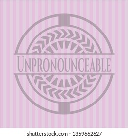 Unpronounceable retro style pink emblem