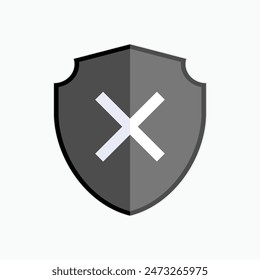 Unprotected Icon. Bad Defense Symbol - Vector.