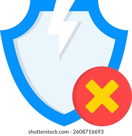 Unprotected Icon Flat Vector Illustration