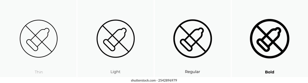 unprotected icon. Thin, Light Regular And Bold style design isolated on white background