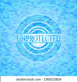Unprotected light blue emblem with mosaic background