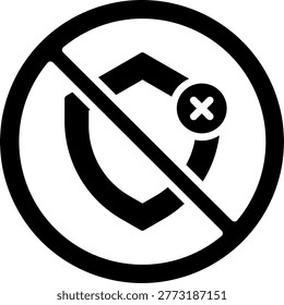 Unprotected Line Icon Vector Design
