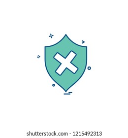 Unprotected sheild icon design vector 