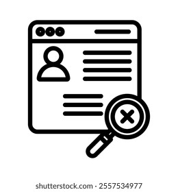 unqualified opinion icon line vector illustration on white background.