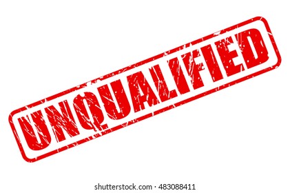 UNQUALIFIED red stamp text on white