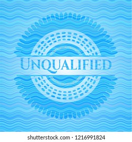 Unqualified water concept emblem background.