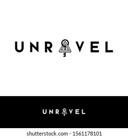 Unravel Logo Template. Mystery Puzzles Icon.