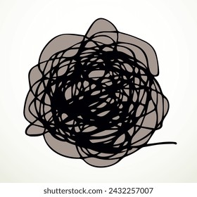 Desenreda la maraña enredada. Dibujo vectorial