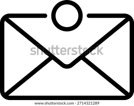 Unread Email Notification Icon in Black Outline