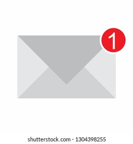 Unread email notification. New message  Vector illustration. - Vector