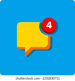 unread incoming message icon. numbered message icon. unread chat icon. message chat