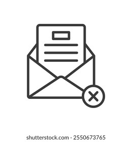 Unread letter, icon in line design. Unread, letter, unopened, mail, notification, message, envelope on white background vector. Unread letter editable stroke icon