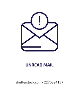 unread mail icon from user interface collection. Thin linear unread mail, mail, email outline icon isolated on white background. Line vector unread mail sign, symbol for web and mobile