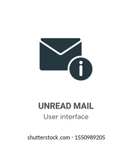Unread mail vector icon on white background. Flat vector unread mail icon symbol sign from modern user interface collection for mobile concept and web apps design.