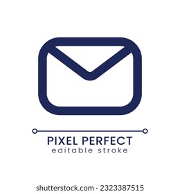 Unread message pixel perfect linear ui icon. Closed envelope. Email communication. GUI, UX design. Outline isolated user interface element for app and web. Editable stroke. Poppins font used