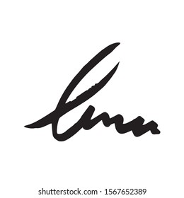Unreadable handwriting font signature text on white background
