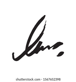 Unreadable handwriting font signature text on white background