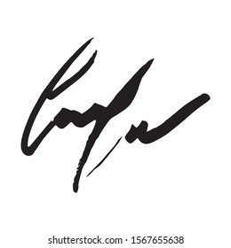 Unreadable handwriting font signature text on white background