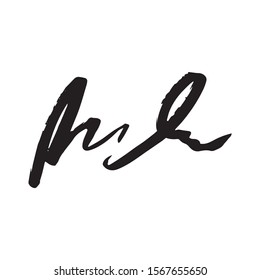 Unreadable handwriting font signature text on white background