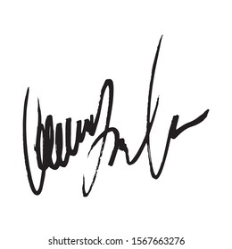 Unreadable handwriting font signature text on white background