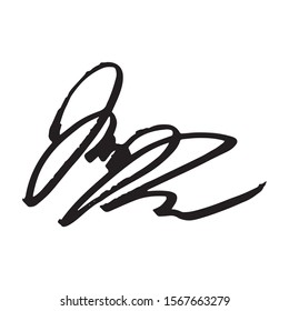 Unreadable handwriting font signature text on white background