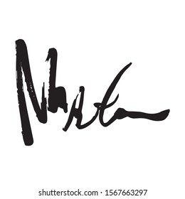 Unreadable handwriting font signature text on white background