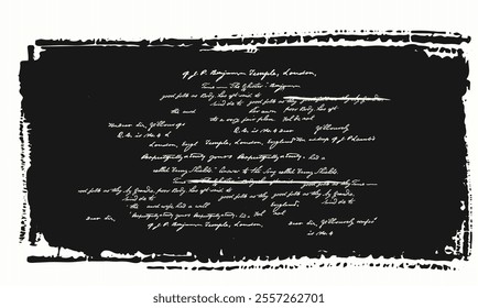 Unreadable handwriting. Sweeping handwriting with crossed out words. Vector illustration of a poetic work written with a pen. Abstract lettering. Seamless slogan handwriting pattern