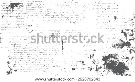 Unreadable newspaper print texture. Vintage grunge paper in black and white format. Perfect for visual storytelling and distressed theme illustrations.