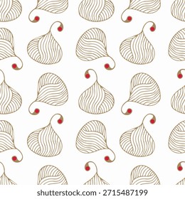 Unwirkliches abstraktes Doodle-Muster, goldene Elemente auf weißem Hintergrund. Textil, Umschlag, Tapete, Verpackung, Rücken.