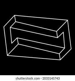 Cifras geométricas irreales. Formas de ilusión óptica imposibles. Objetos de arte óptico. Cifras imposibles. Arte de línea. Geometría sagrada.
