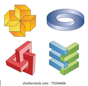 unreal geometrical symbols, vector