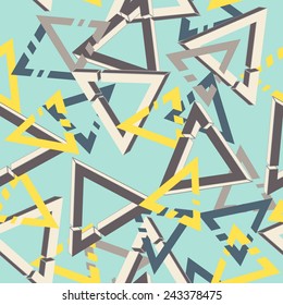 Unreal geometrical triangles seamless pattern
