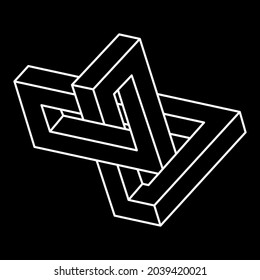 Unreal geometry. Impossible optical illusion shape. Optical art object. Impossible figure.