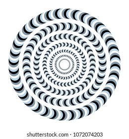 Unreal and hypnotic optical illusion. Creative trick and nystagmus vector illustration.